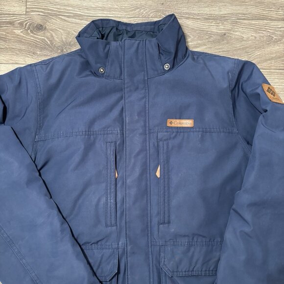Columbia Marquam Peak Winter Insulated Jacket Mens M Blue Outdoor Parka Coat - Picture 2 of 16